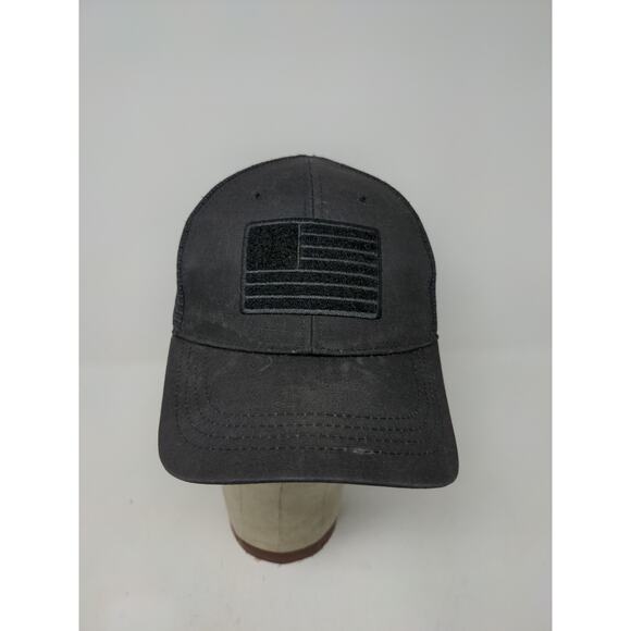 Highland Tactical Patriotic Hat Mesh Back Snapback Embroidered Flag Black OSFM - Picture 2 of 11